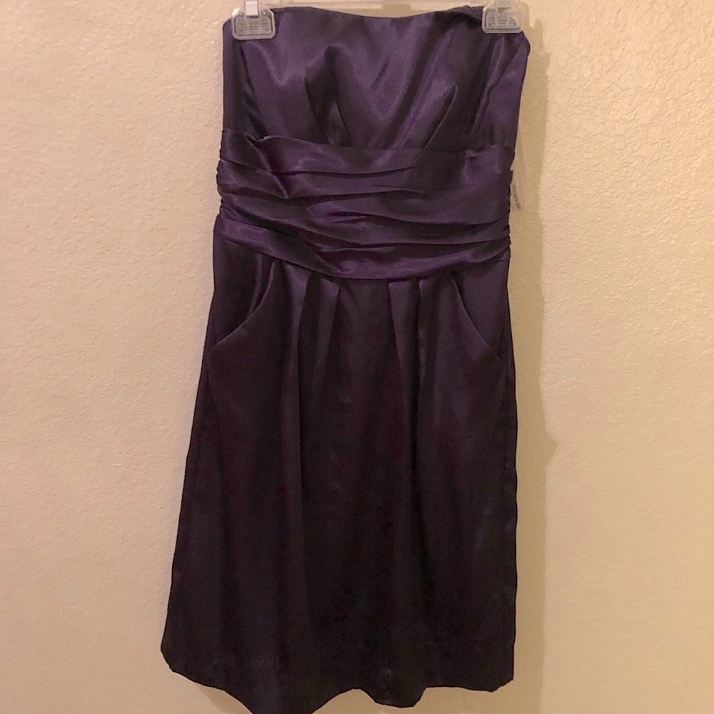 Y2K David’s Bridal dark purple bridesmaid dress